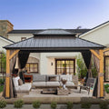 12 x 14 ft Hardtop Gazebo with Galvanized Steel Double Roof and Cedar Wood Frame K66070