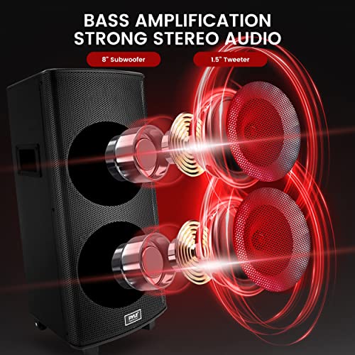 700W Dual 8” Rechargeable Bluetooth PA Speaker System K270