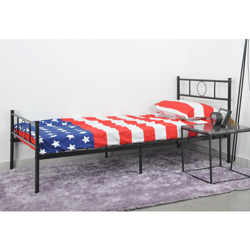 Black Metal Single Bed Frame H622