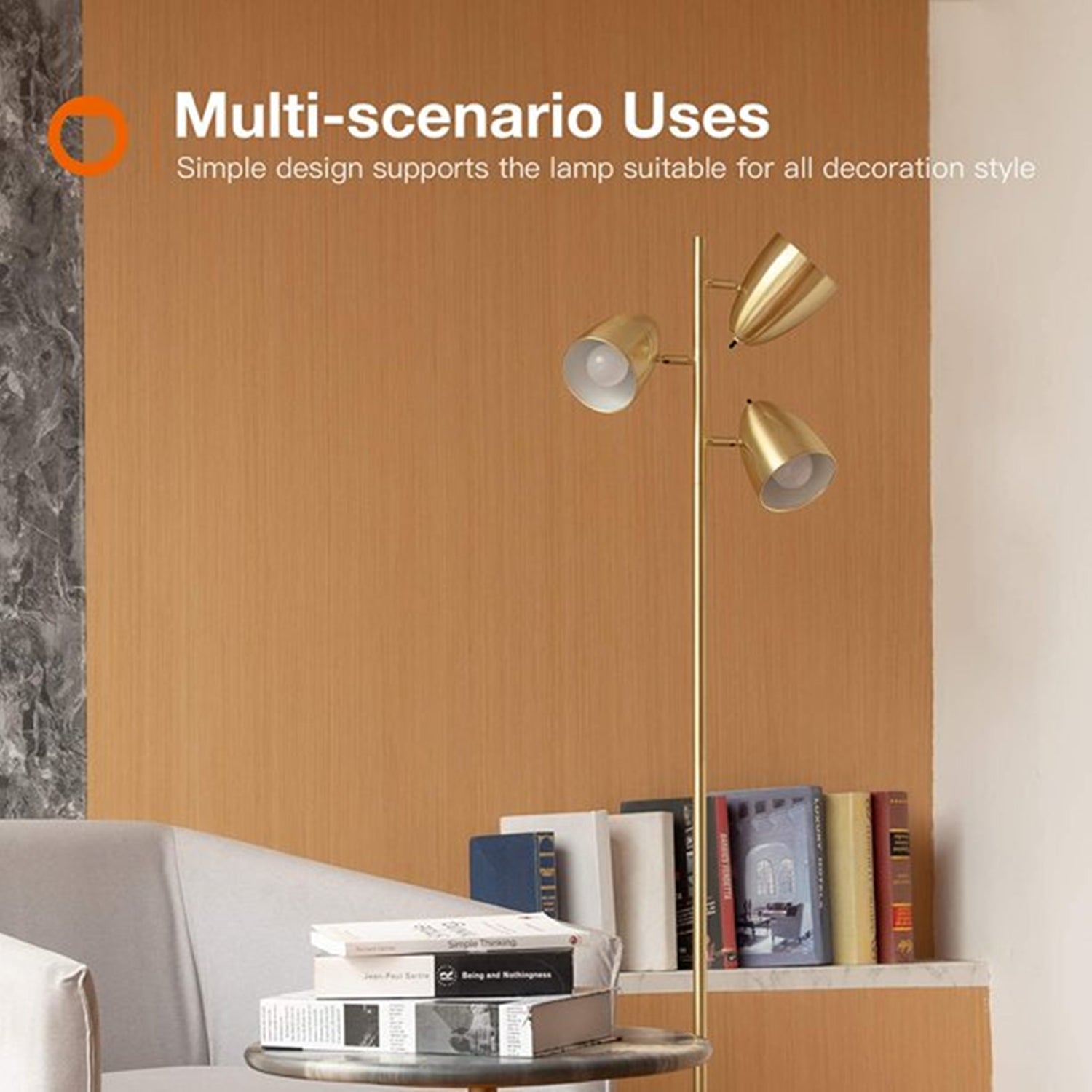 3 LED Bulb Tree Floor Lamp with 360° Adjustable Rotating Shades K62714