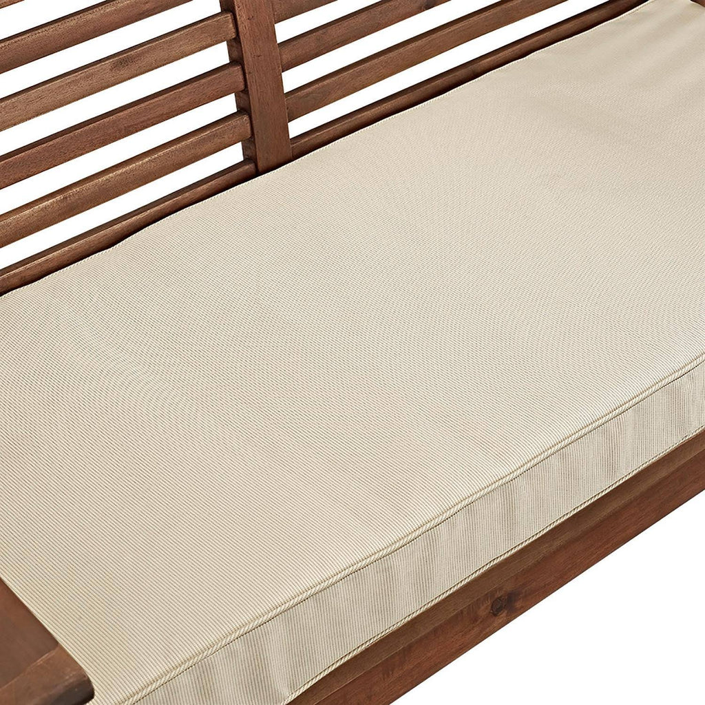 Dark Brown Acacia Wood Patio Loveseat Bench F84786