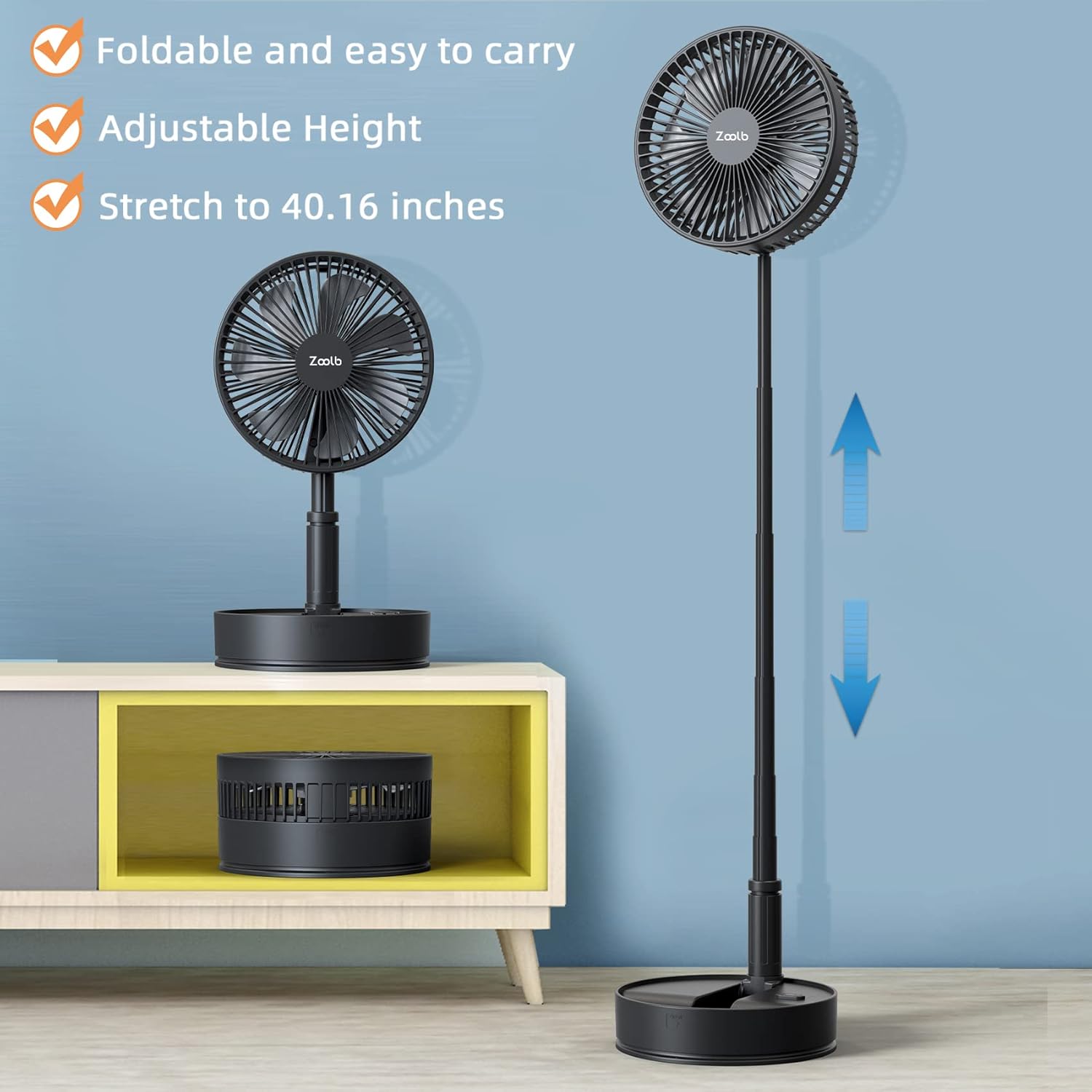 7200mAh Rechargeable Oscillating Portable Standing Fan R48252