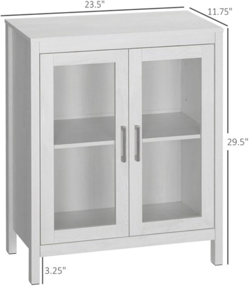 White Floor Bathroom Cabinet with Doors U53003