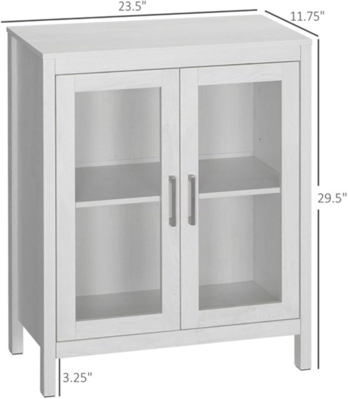 White Floor Bathroom Cabinet with Doors U53003