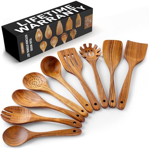 30-Piece Natural Teak Wooden Utensil Set G38905