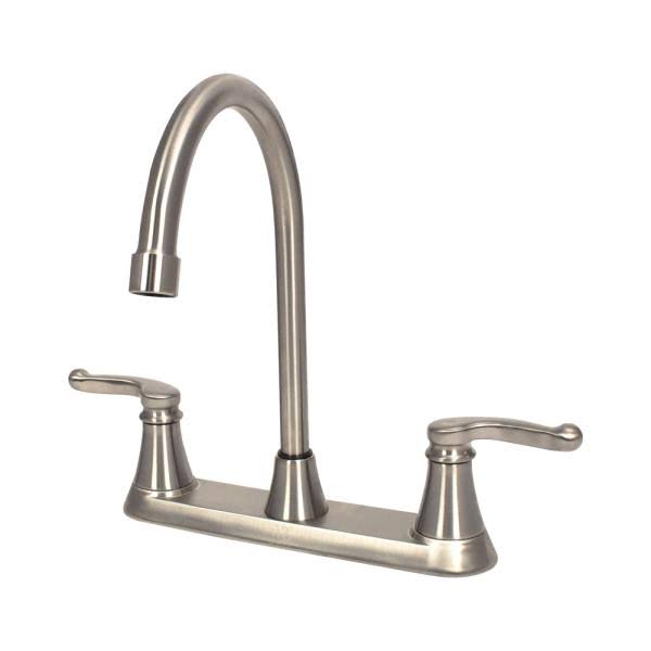Brushed Nickel Double Handle Kitchen Faucet A3997