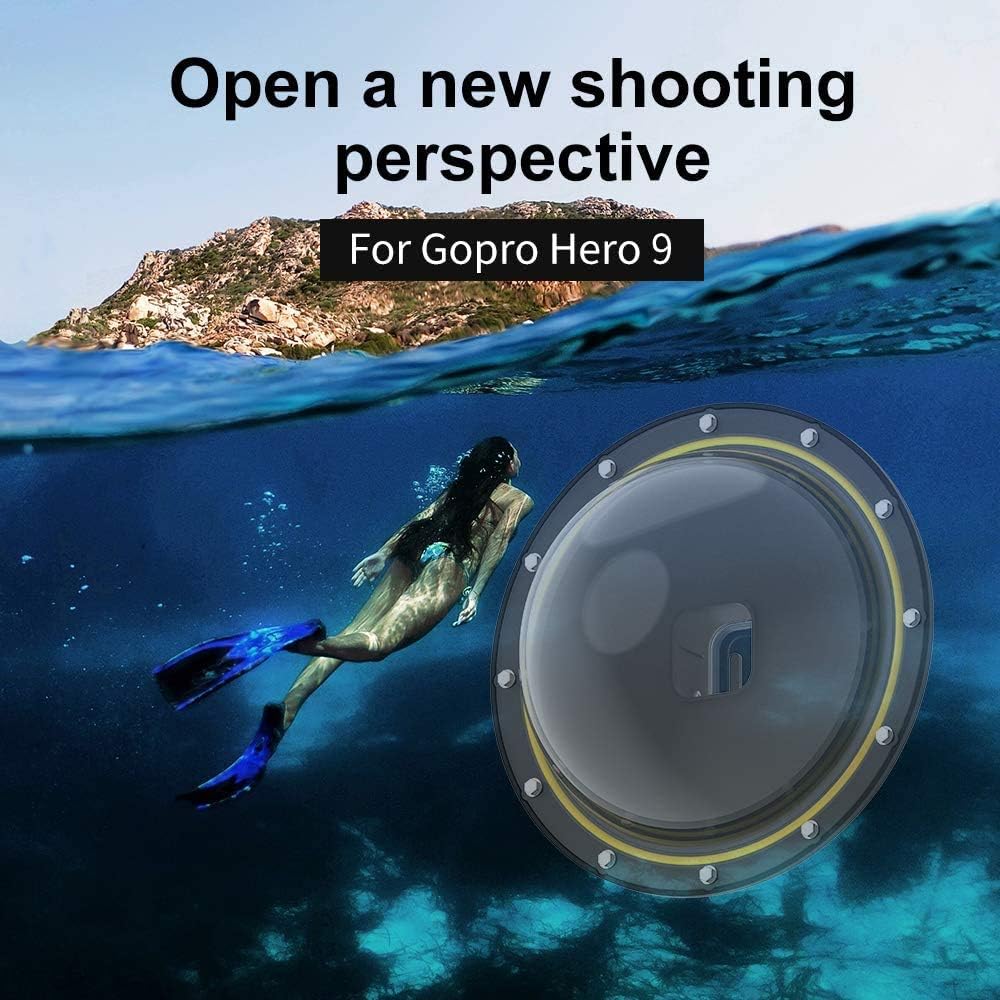 Dome Port Underwater Dive Case Camera Lens Cover Protector with Waterproof Housing Case, Floating Hand Grip, Anti-Fog Insert Pack of 2 C970601