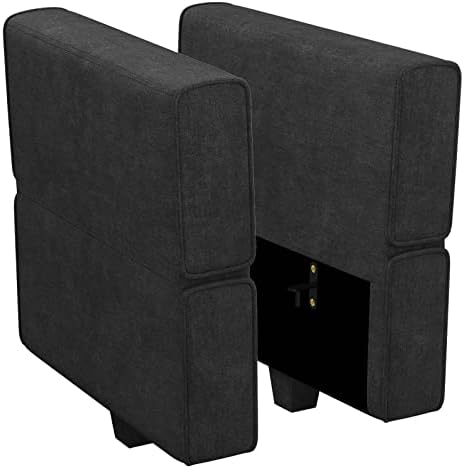 Black Fabric Modular Sectional Sofa with Ottoman V801181