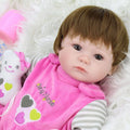 18" Handmade Reborn Silicone Vinyl Baby Doll with Hair R499