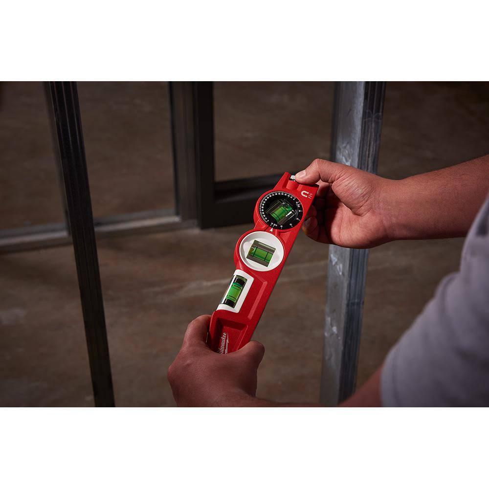 10 in. 360-Degree Locking Die Cast Torpedo Level with 25 ft. Stud Tape Measure J6994