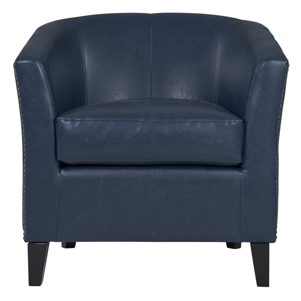 Vintage Blue Bonded Leather Tub Chair B257814