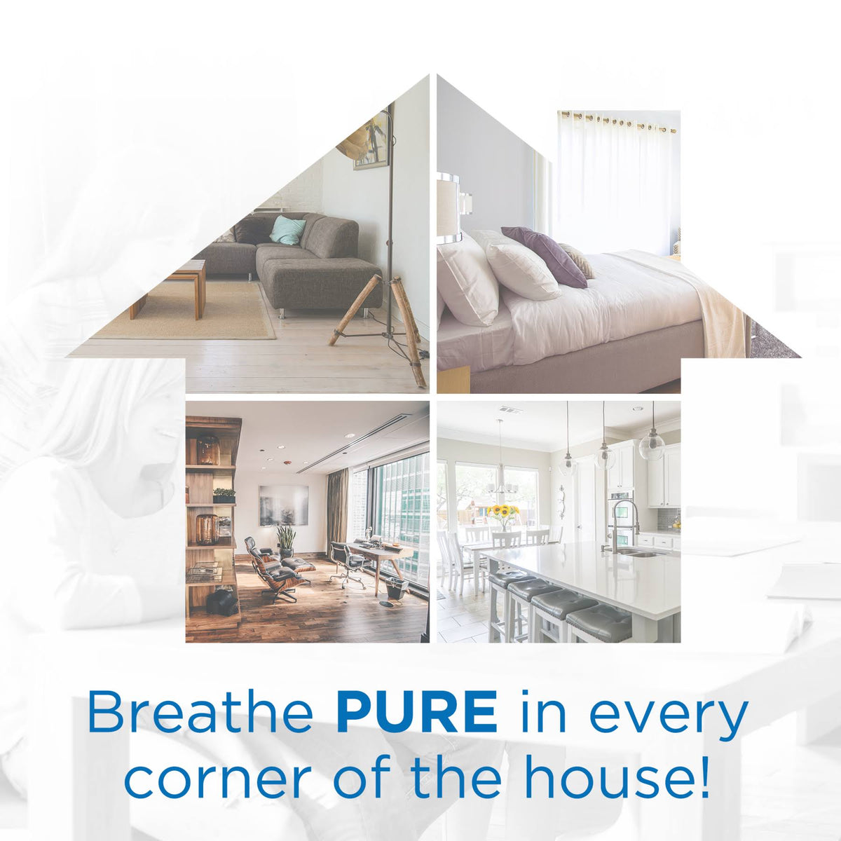 Silver Wall Mounted H13 HEPA Air Purifier V2954