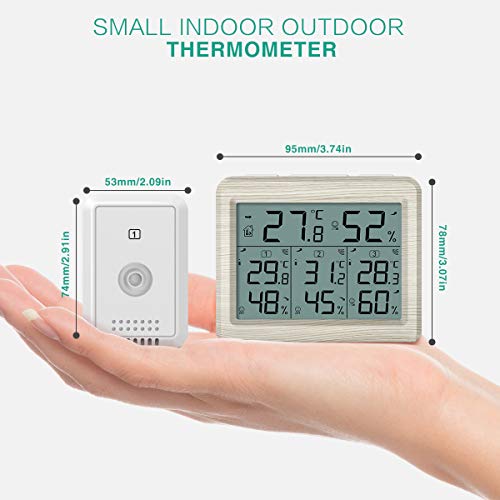 White Wireless Digital Hygrometer Thermometer with 3 Sensors D196