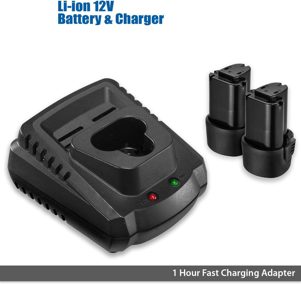12V Cordless 3" Mini Polisher Tool Set with 2 Li-ion Batteries, Charger, and Accessory Kit G552