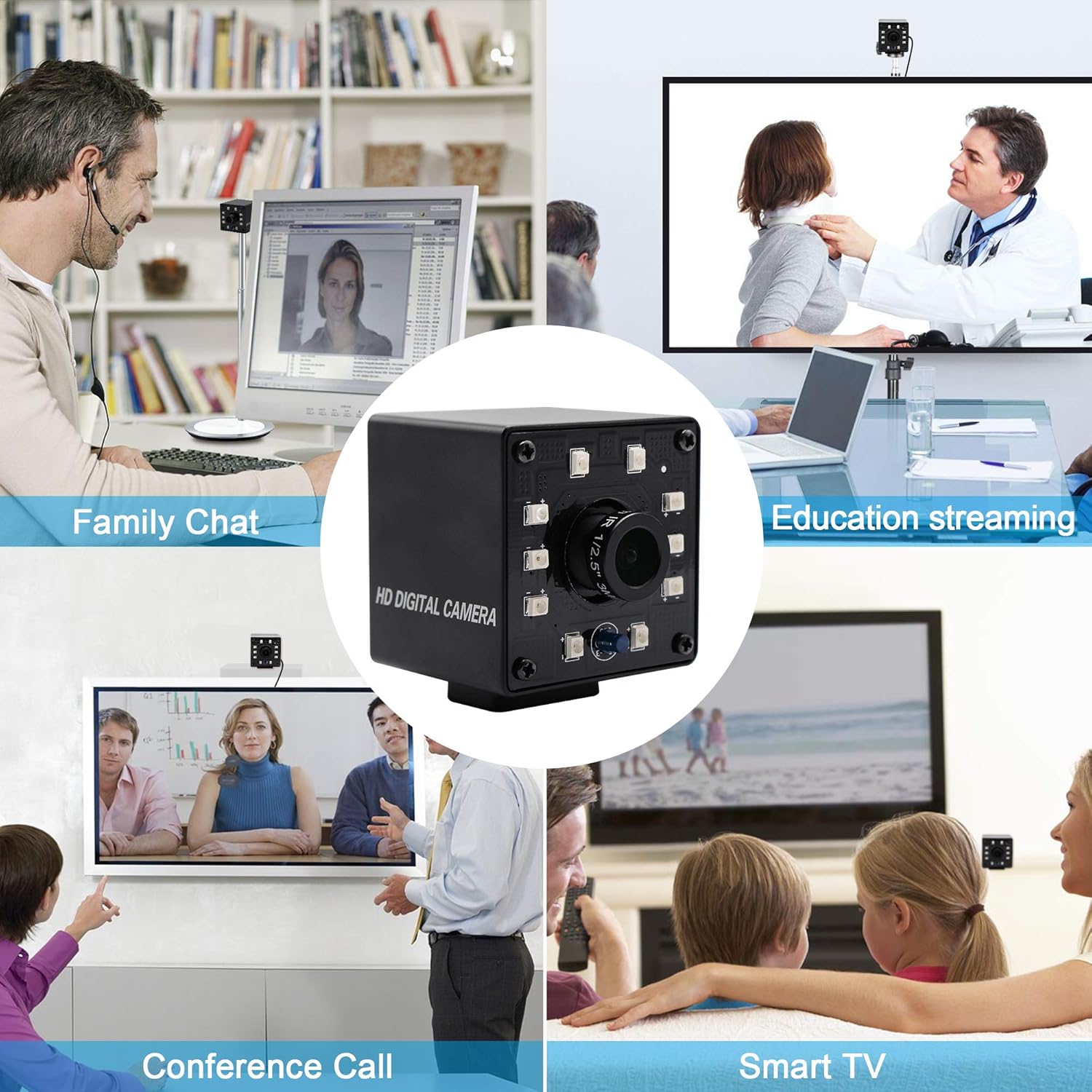 100fps Night Vision USB Camera 1080P Webcam with IR Cut and 3.6mm Lens W55155