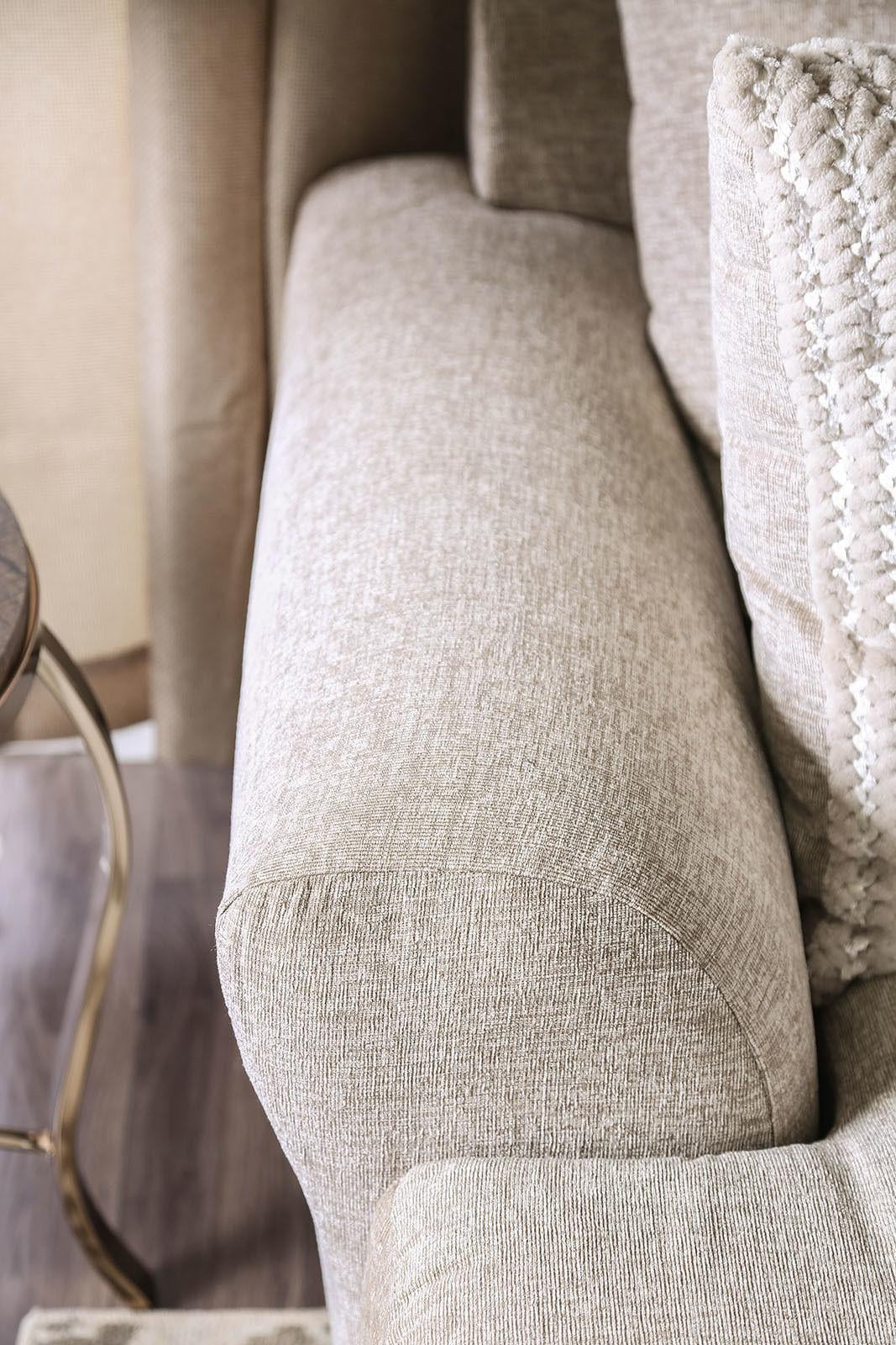 Beige Fabric Living Room Set 3pcs J571366