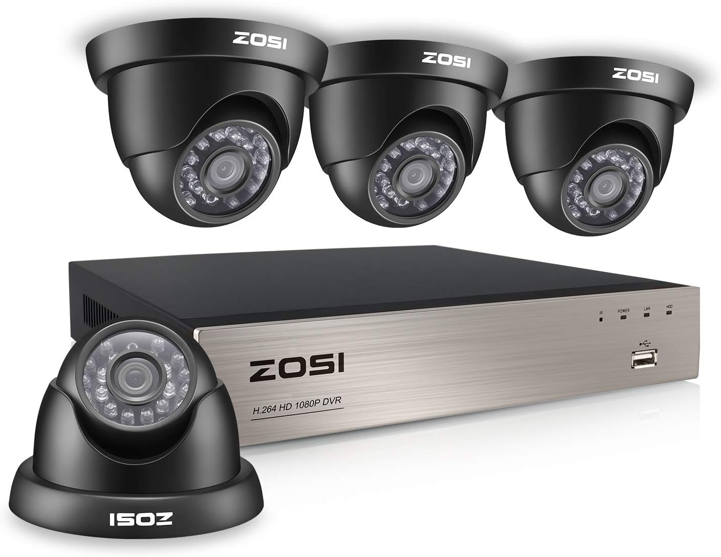 8 Channel 1080P HD-TVI Surveillance DVR with 4pcs 1080P HD Dome Cameras K853320