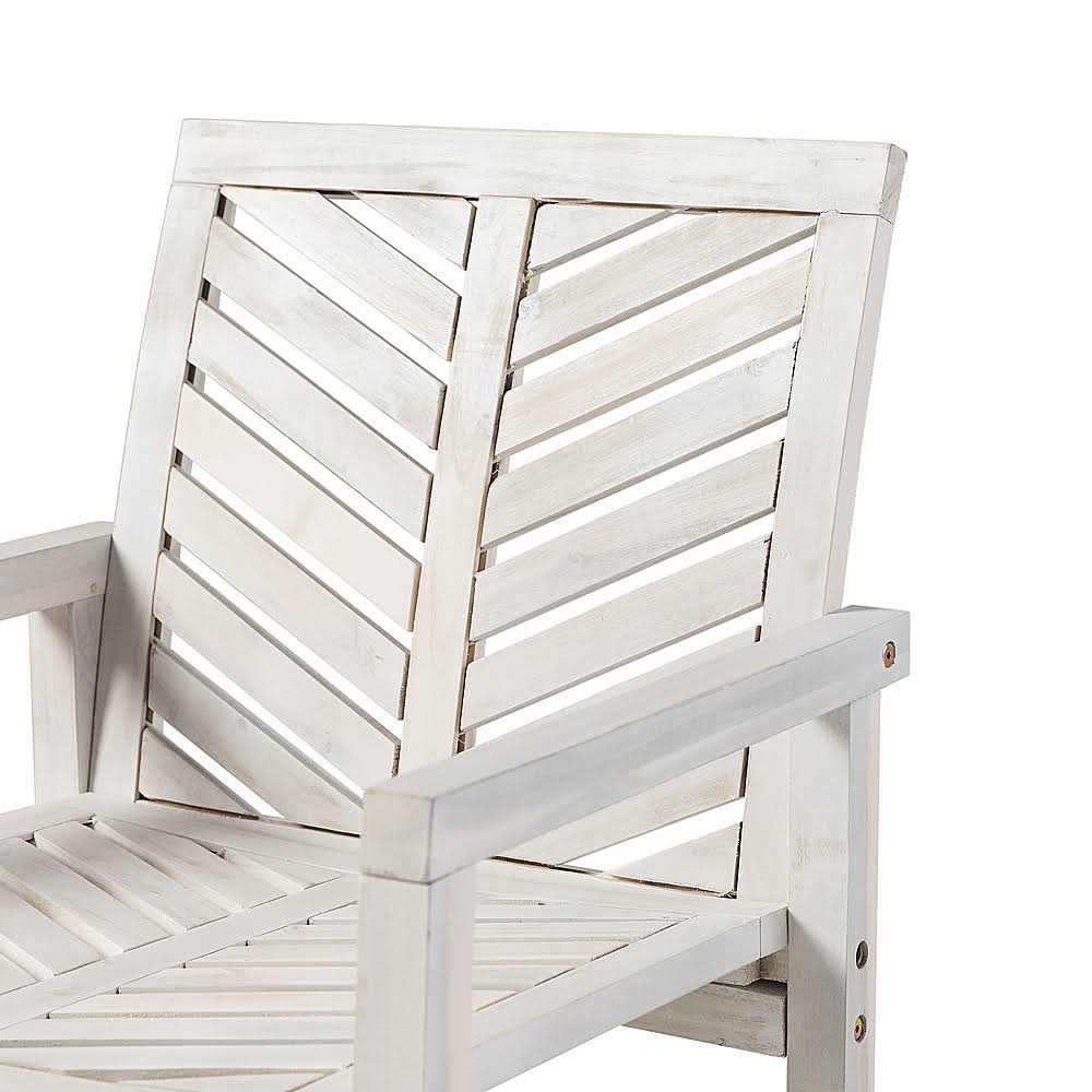 White Wash Solid Acacia Wood Patio Chair Y42030