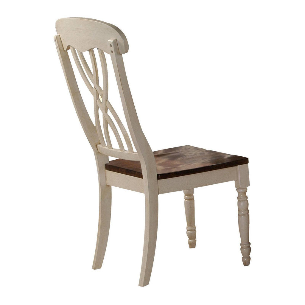 Buttermilk Oak Wood Side Dining Chair Set of 2 V424070