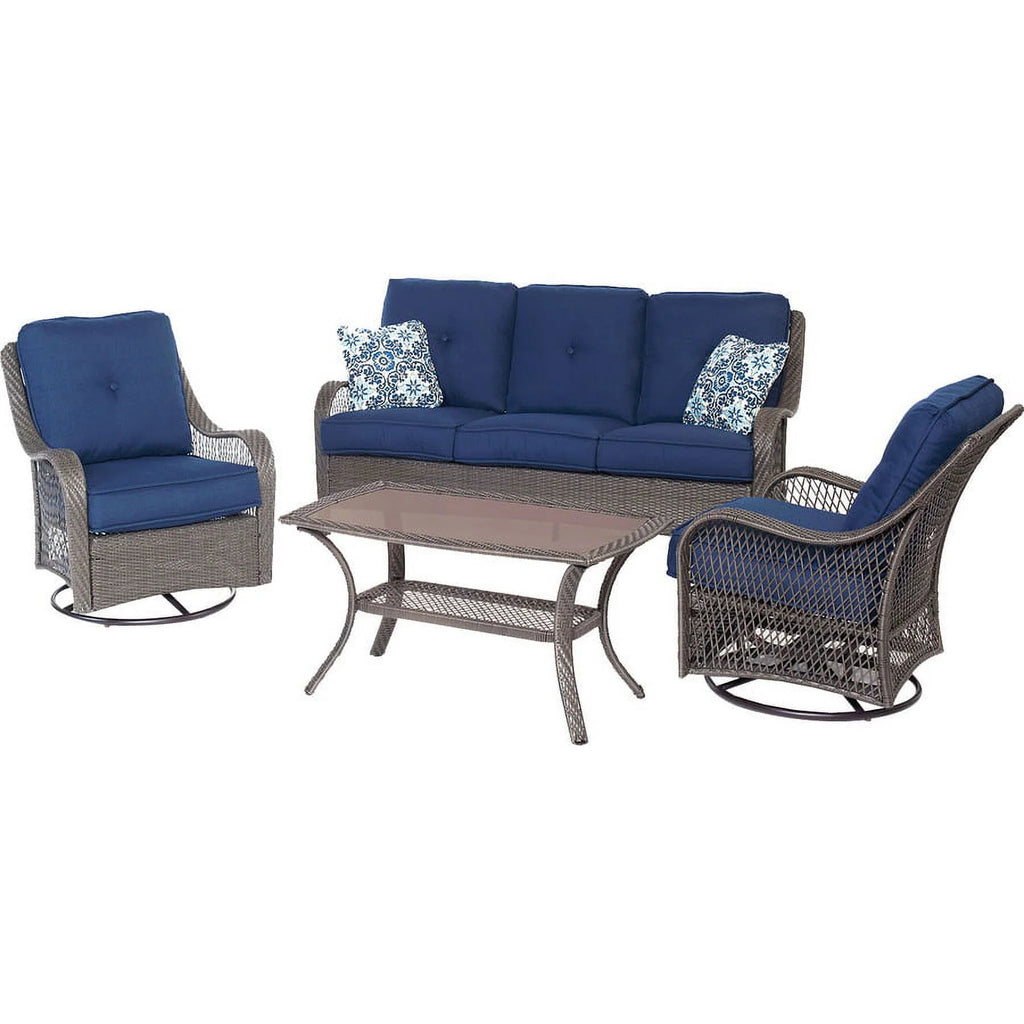 Navy Blue 4-Piece Patio Set V8179