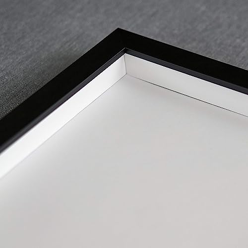 Charcoal Black Solid Wood Shadow Box Picture Frame with UV Acrylic A348