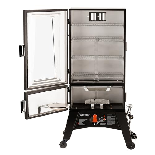 40-inch Propane Gas Vertical BBQ Smoker with Analog Temperature Control in Black D250789