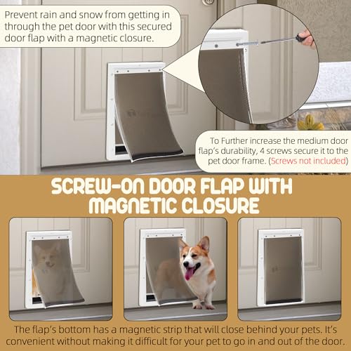 Large 16 7/8" x 10" Pet Door Flap with Magnetic Closure T2386