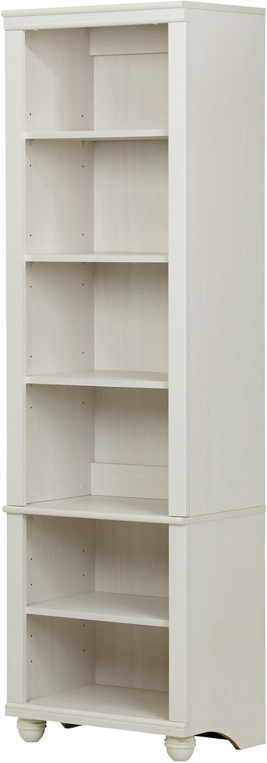 White Wash 6-Shelf Storage Bookcase P6069