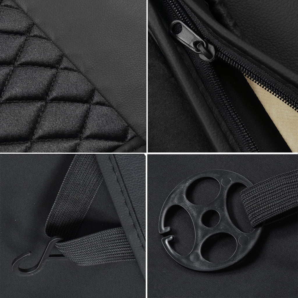 Black Waterproof Leather Full Set Car Seat Cover B9701