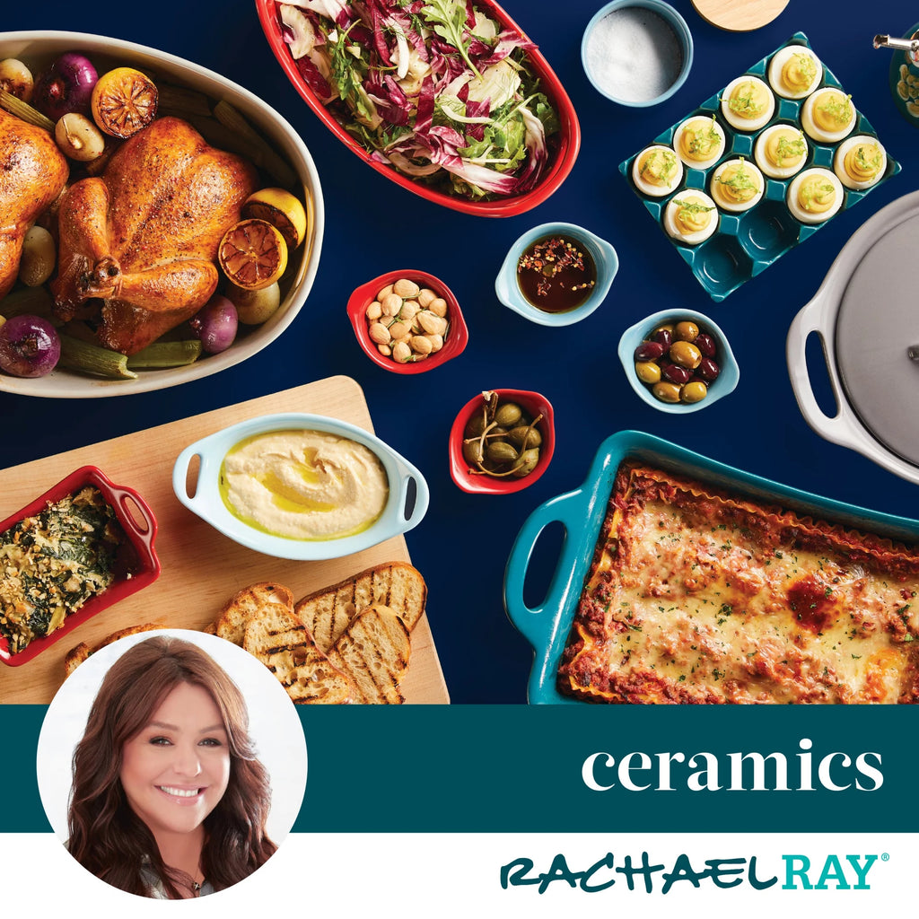 3-Piece Ceramic Casserole Bakers with Lid Set, Teal M5778