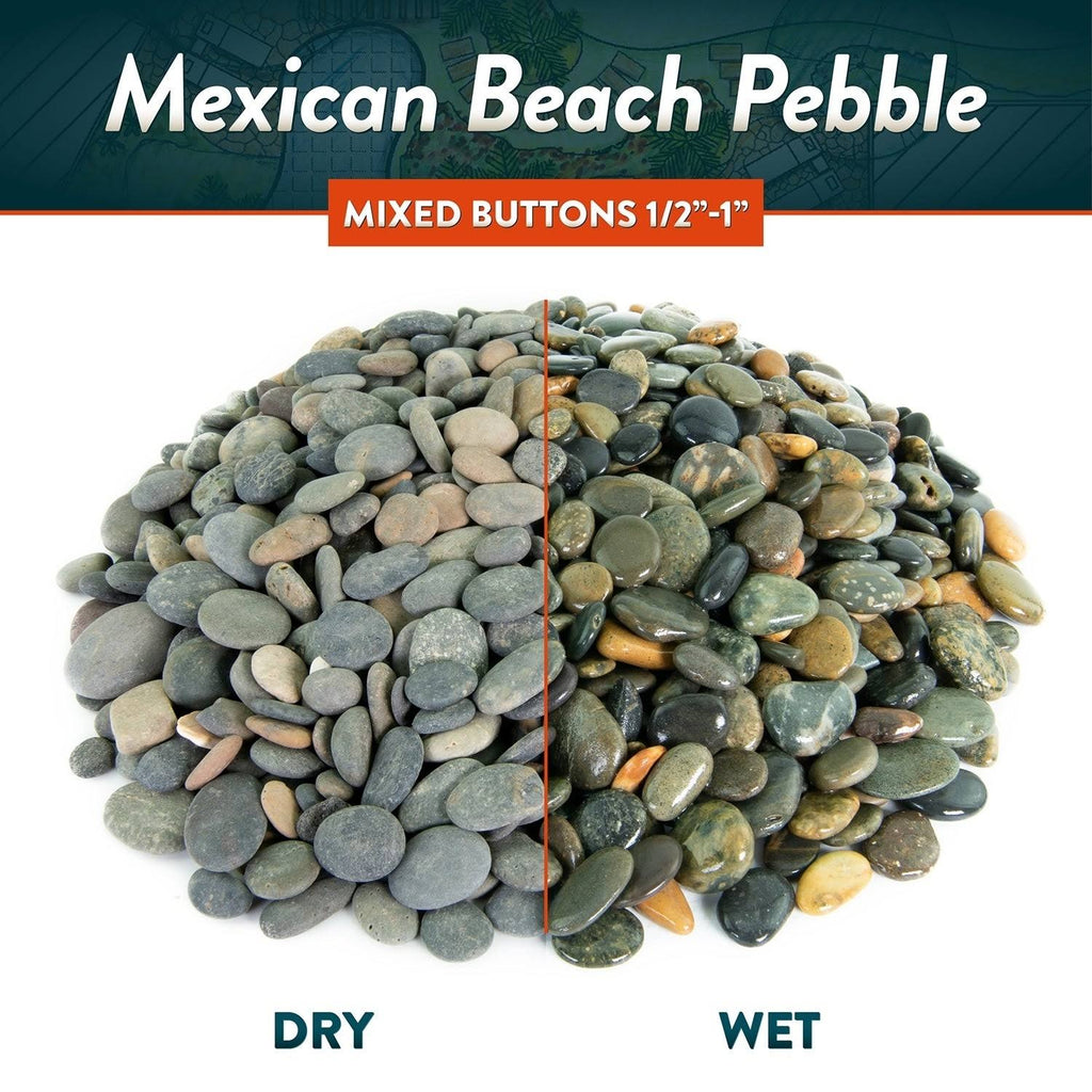 Mexican Beach Pebbles 40 lbs Smooth Round Stones R99051