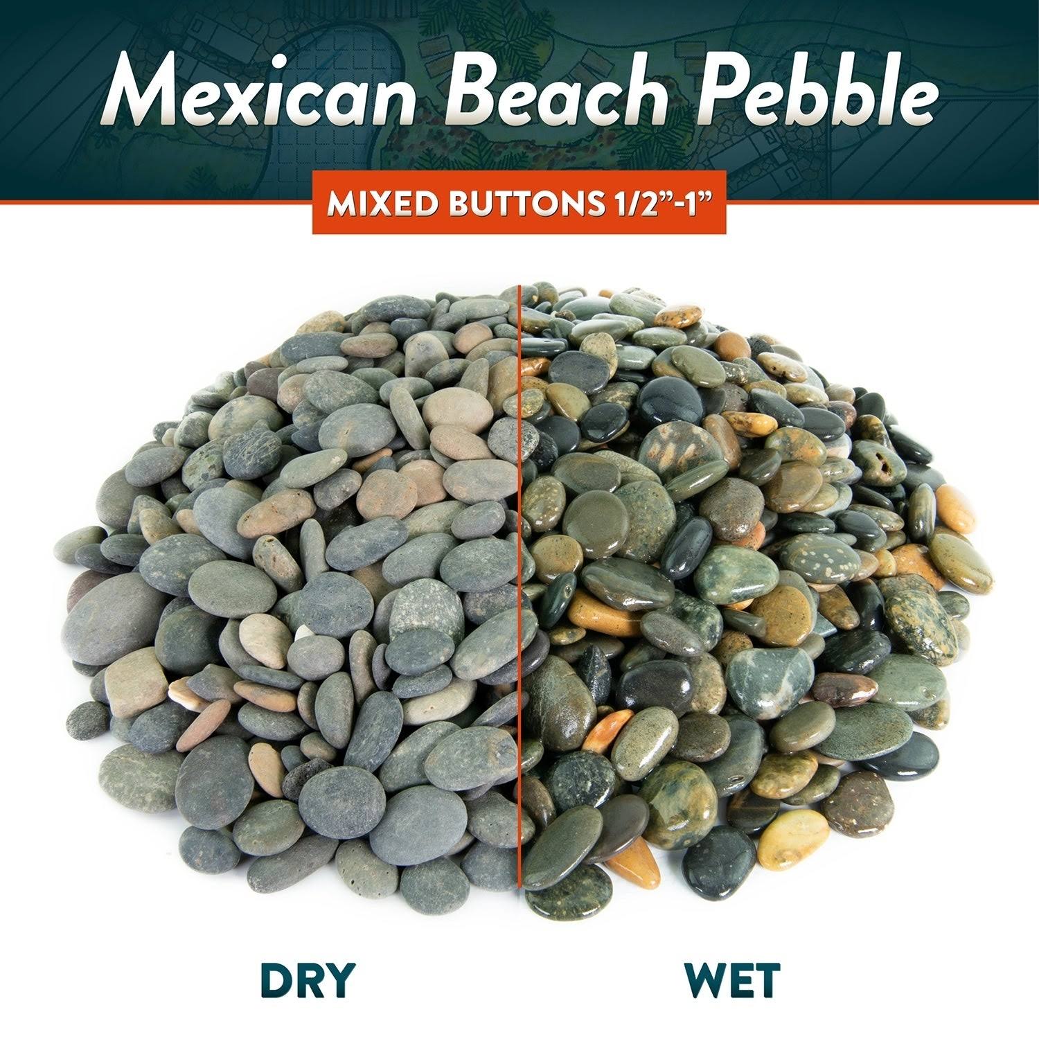 Mexican Beach Pebbles 40 lbs Smooth Round Stones R99051