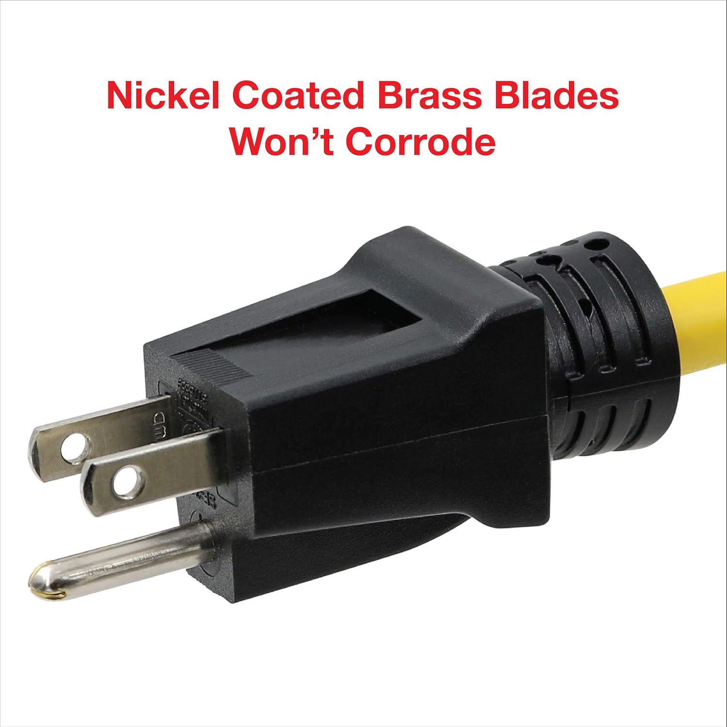 50 ft Heavy Duty Outdoor Extension Cord 12/3 SJTW, Yellow, 3 Prong Grounded Plug C704490