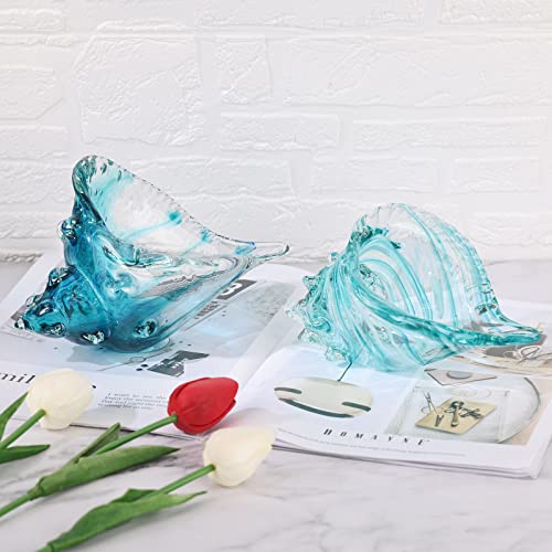 Blown glass conch statue O9767