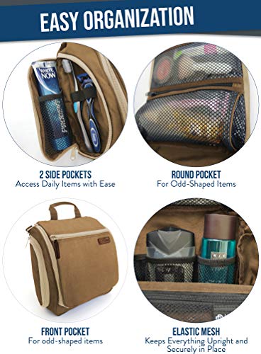Large Hanging Travel Toiletry Bag with 10 Compartments, Water-Resistant Nylon I895