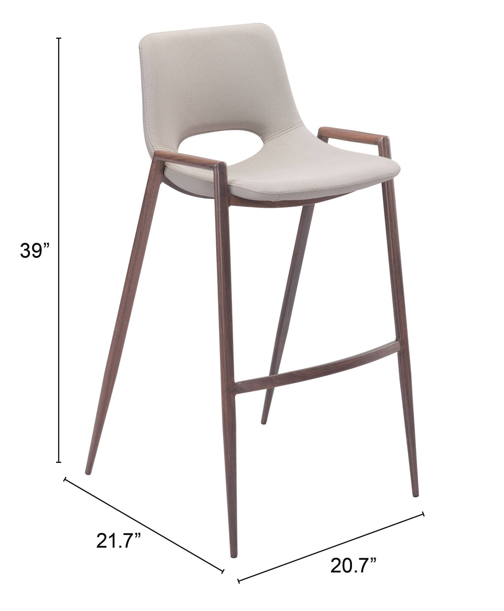Beige Bar Chair, Set of 2 Y220209