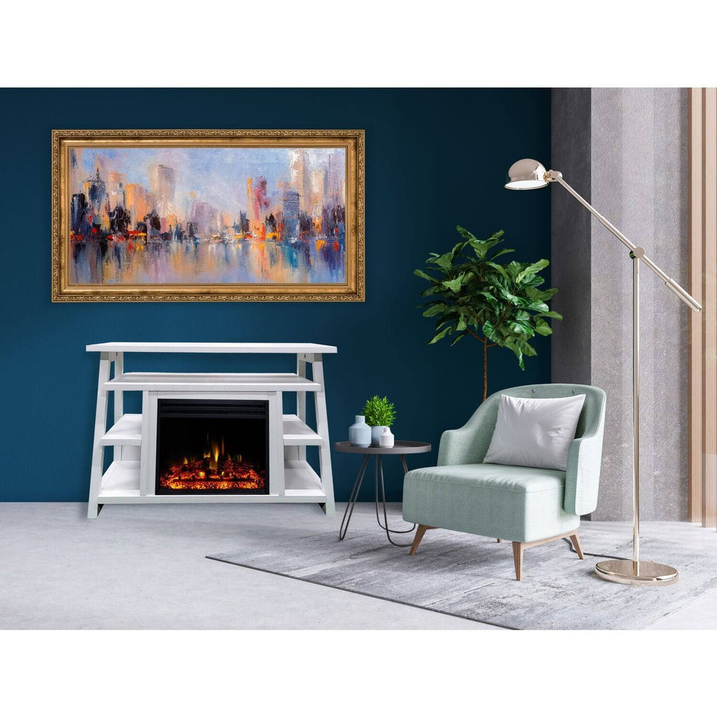 White Electric Fireplace Mantel V2231