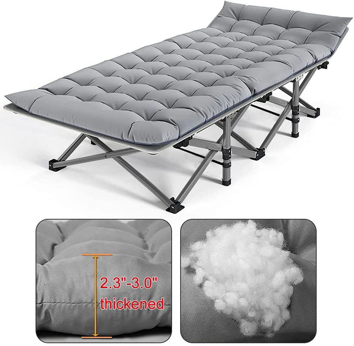 Heavy Duty Folding Cot with Mattress Pad and Carry Bag K65501