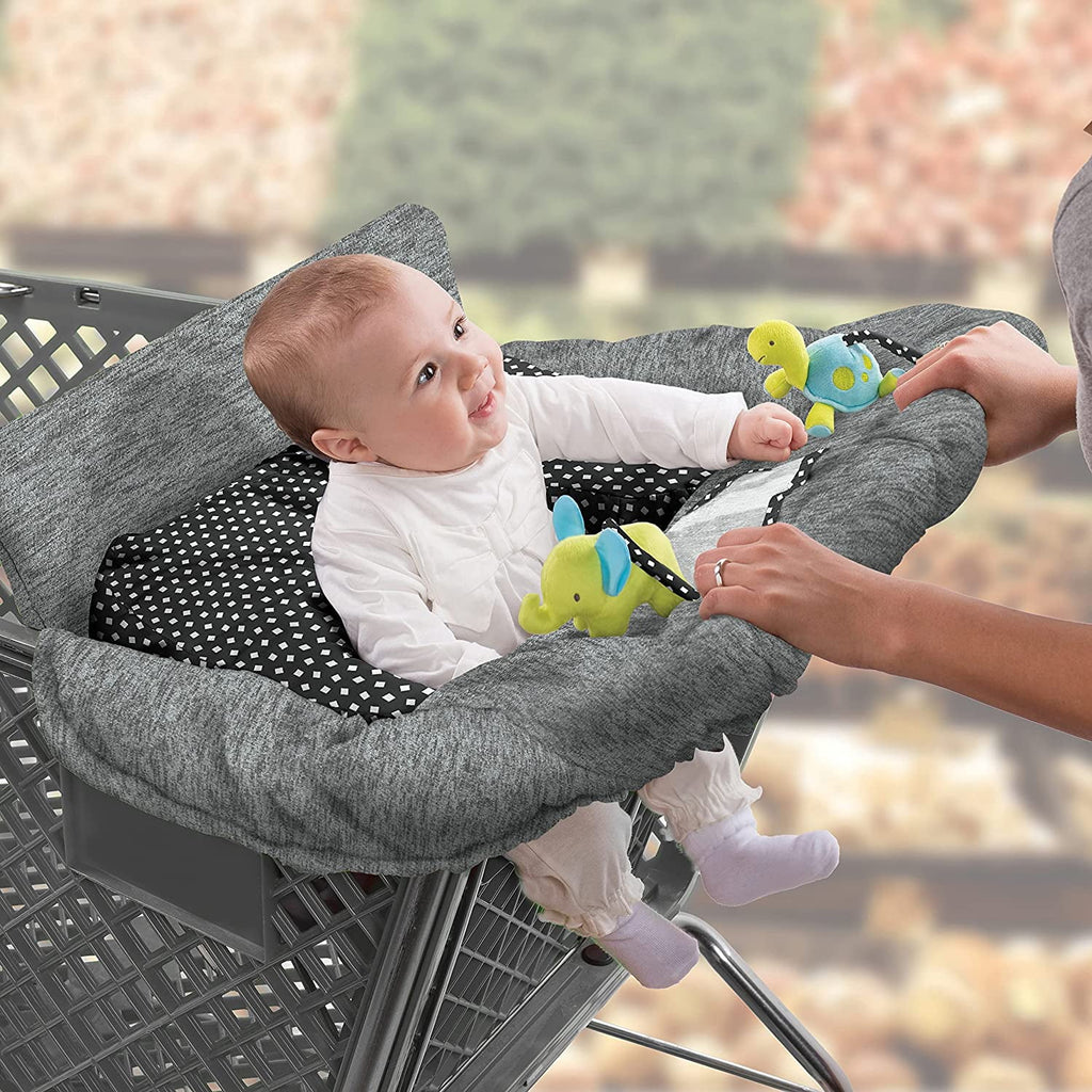 2-in-1 Full Coverage Shopping Cart Cover and High Chair Cover with Removable Seat Positioner Z329278