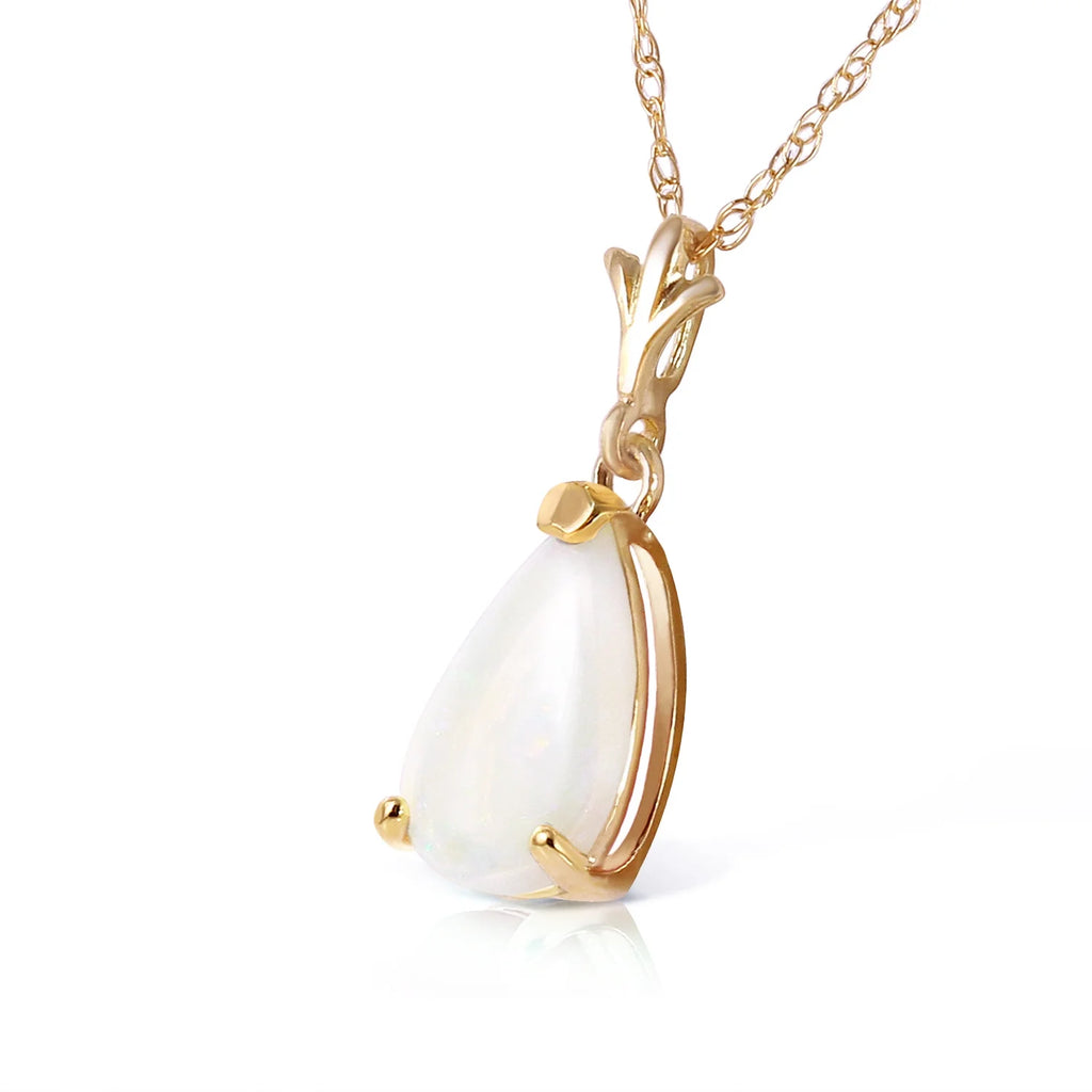 14k 20" Solid Yellow Gold Drop Pendant Necklace with Pear Shape 0.77 Carat Natural Vibrant T884