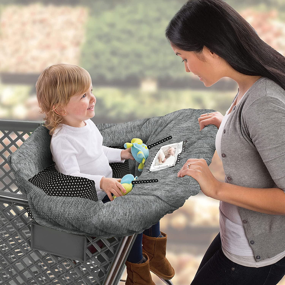 2-in-1 Full Coverage Shopping Cart Cover and High Chair Cover with Removable Seat Positioner Z329278