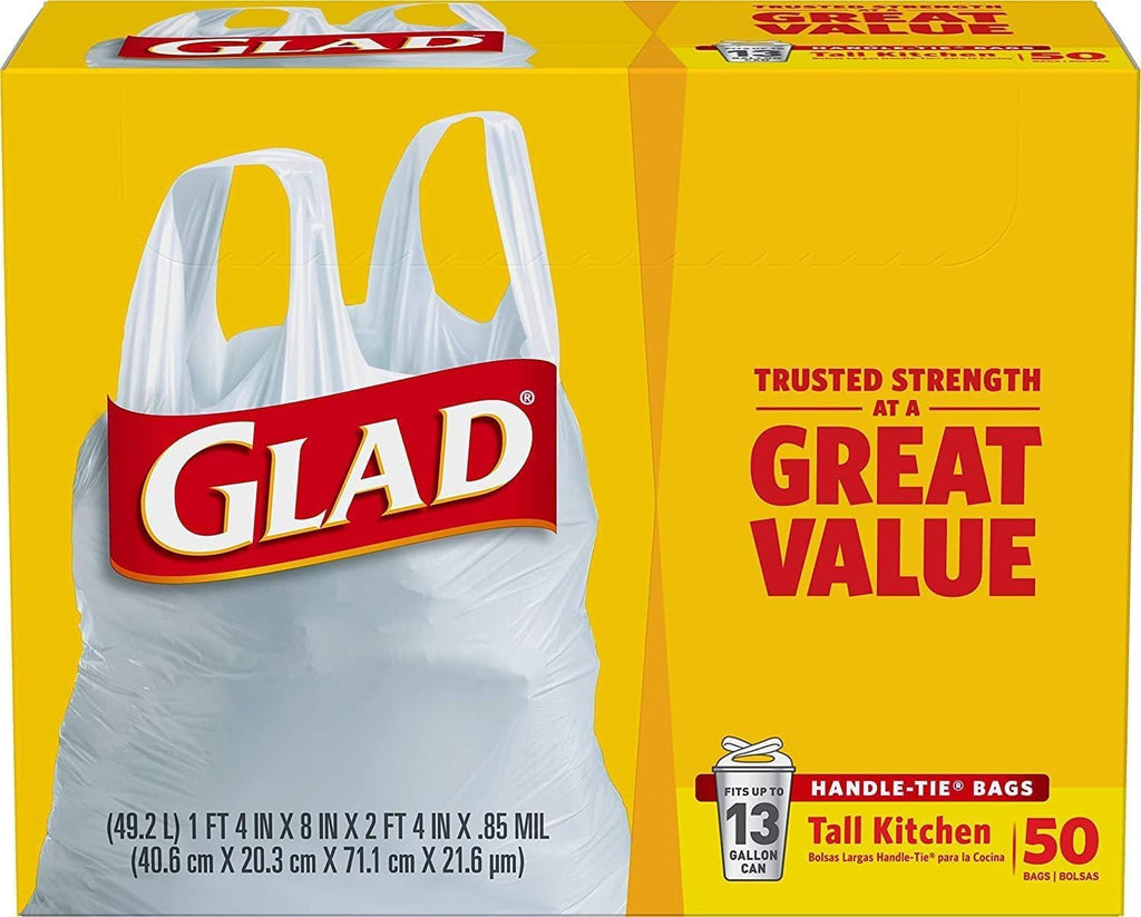 Tall Kitchen Trash Bags 13 Gallon White 50 Count Pack of 2 K516500