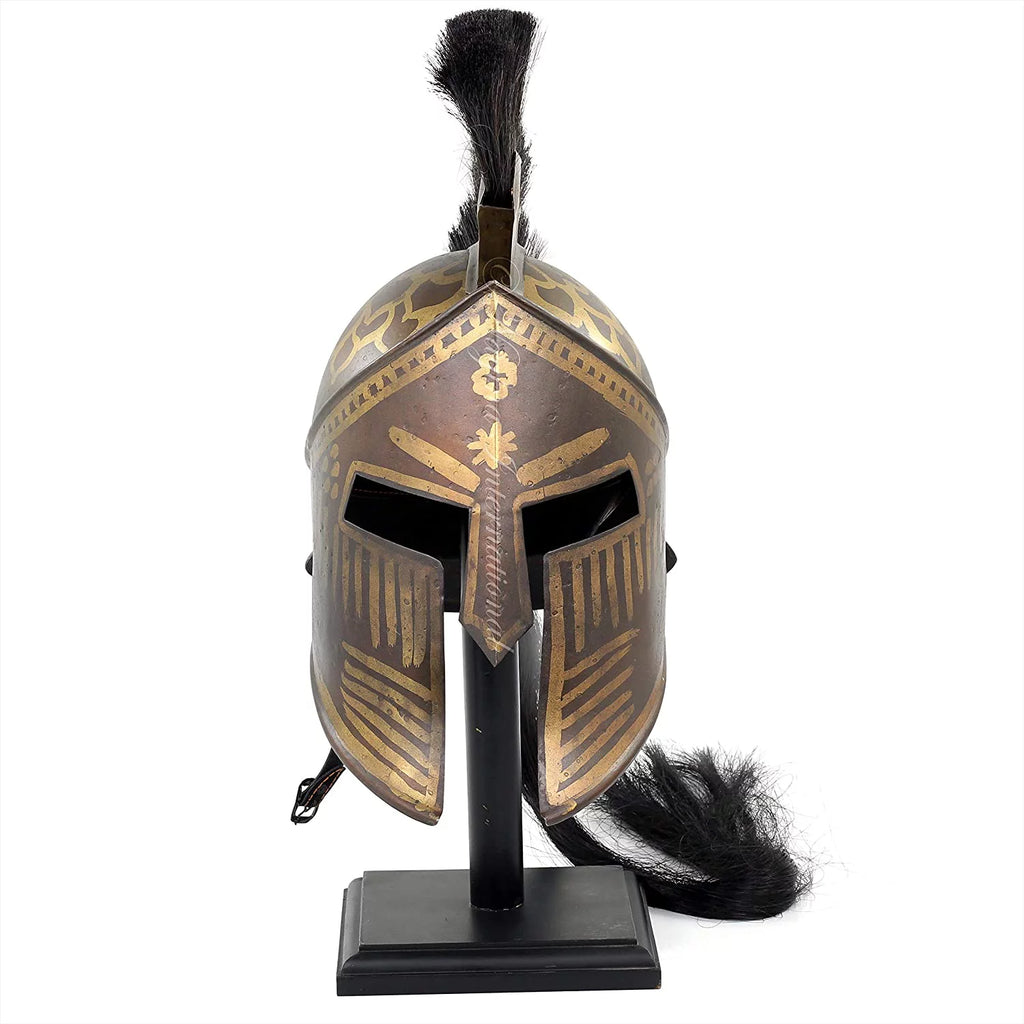 Antique Medieval Era Warrior Helmet with Black Display Stand K3558