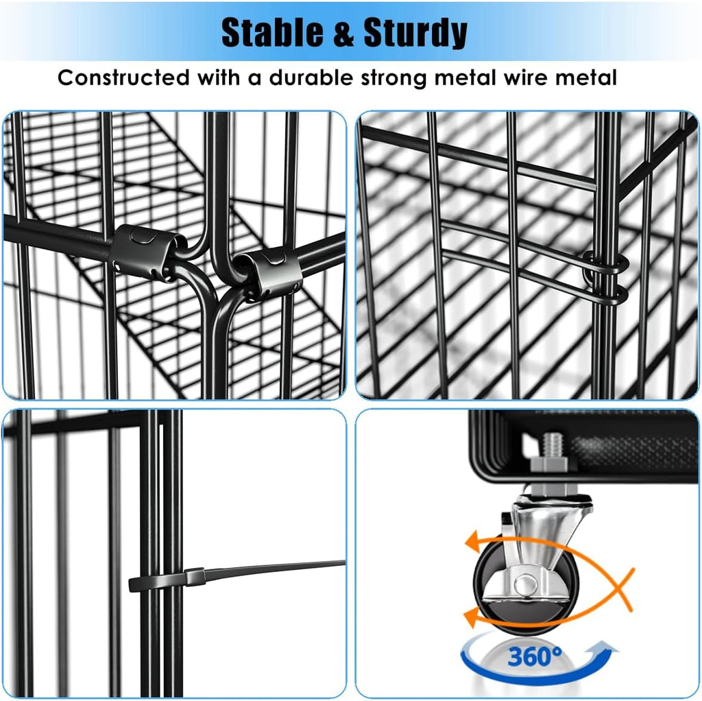 6-Tier Metal Cat Cage with 3 Doors, 36" x 22" x 72" B859