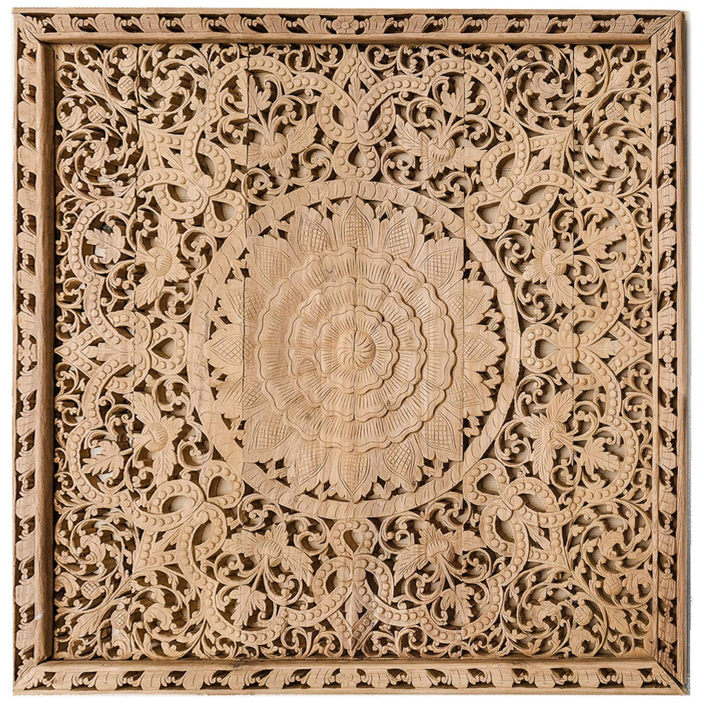 72 Inches Wood Carved Headboard B138