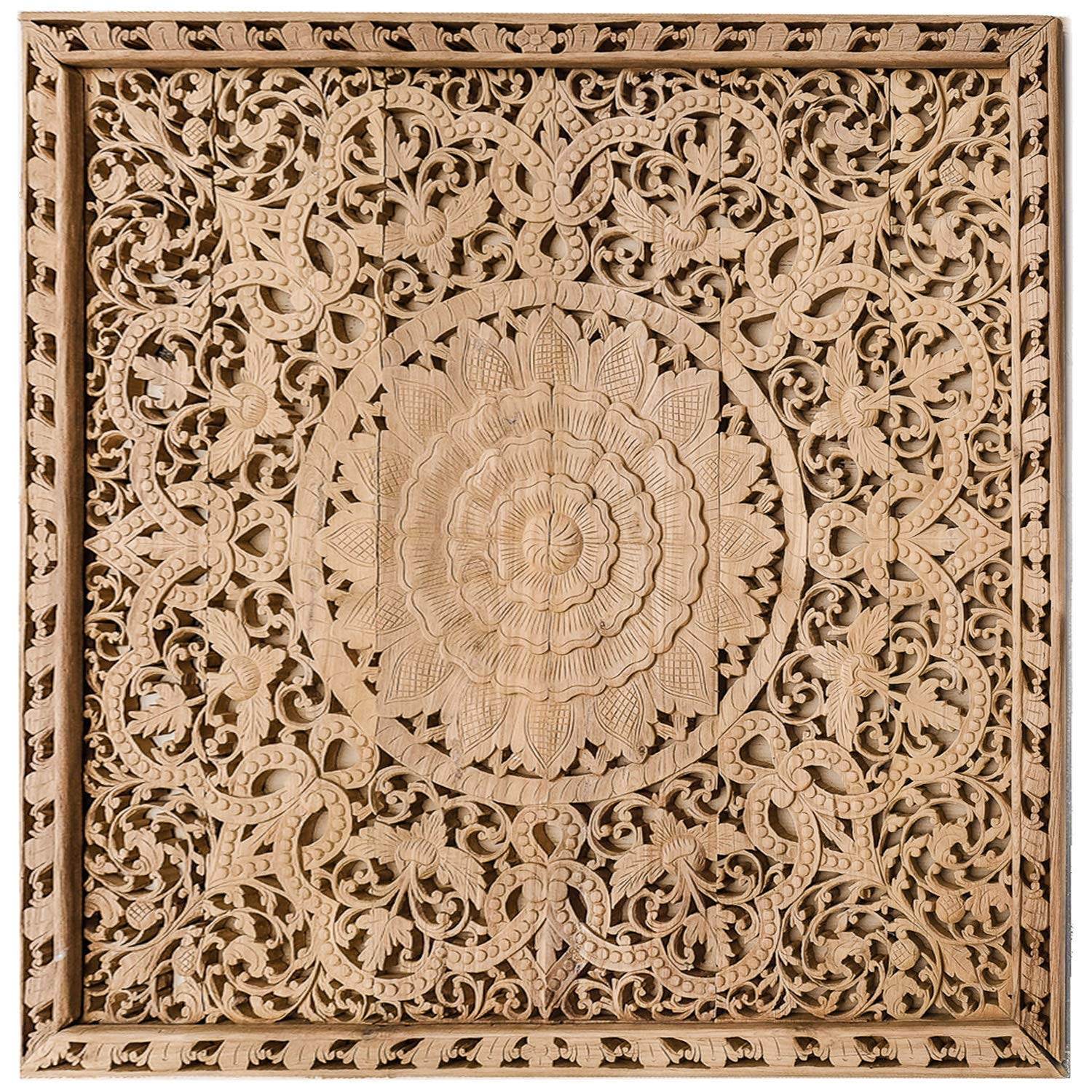 72 Inches Wood Carved Headboard B138