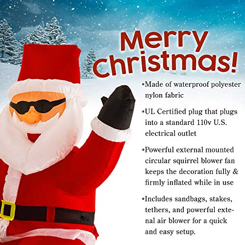 7.5 FT Inflatable Santa Claus Riding a Motorcycle with LED Lights E940