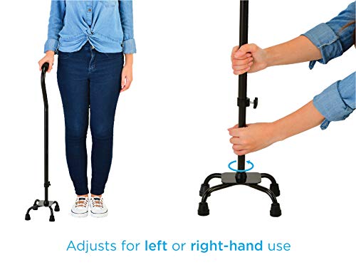 Large Base Offset Silver Quad Cane X10534