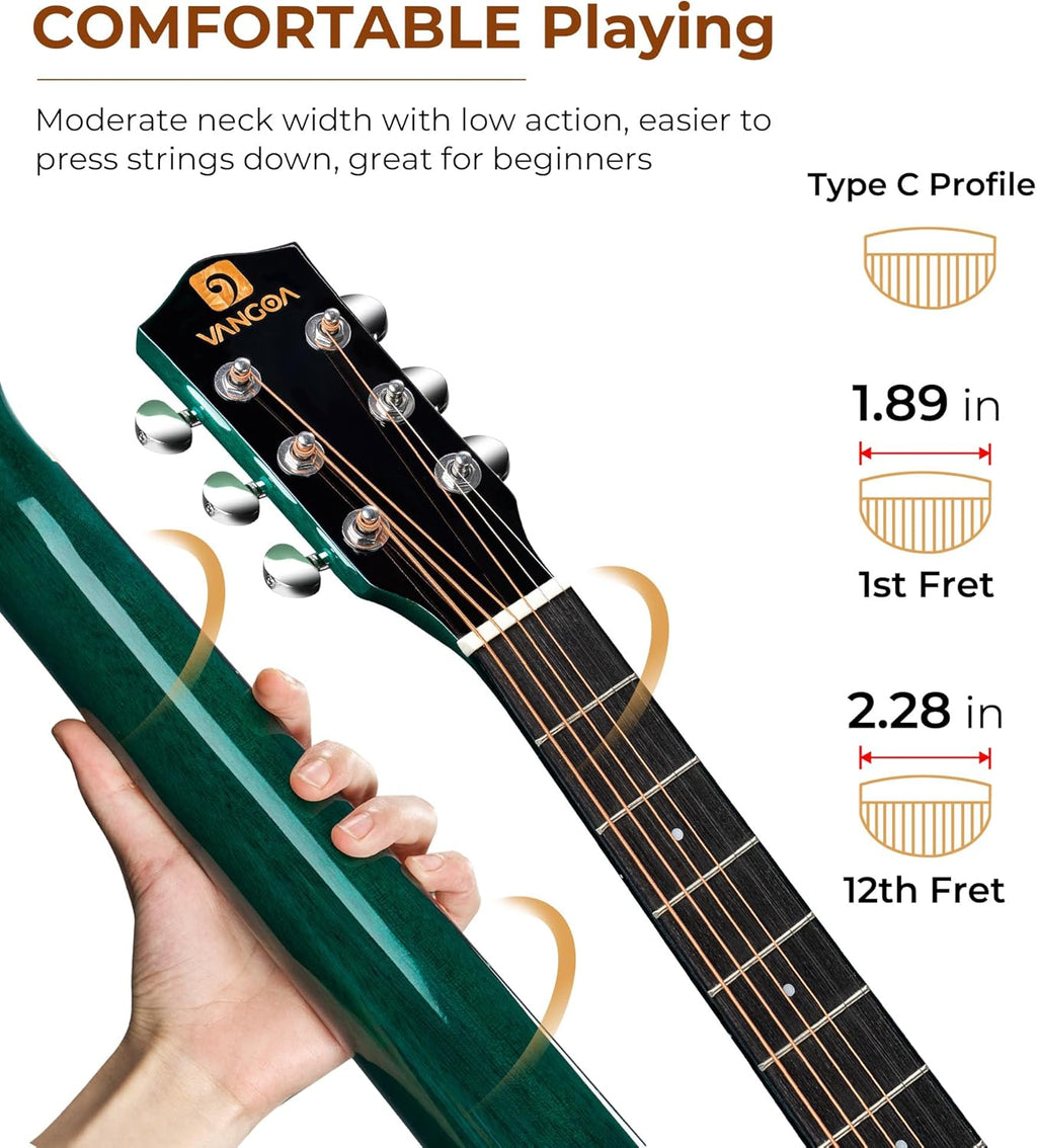 Blue 41 Inch Cutaway Acoustic Guitar Bundle with Gig Bag N746