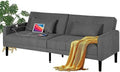 Modern Upholstered Tufted Convertible Folding Futon Sofa Bed with USB O687